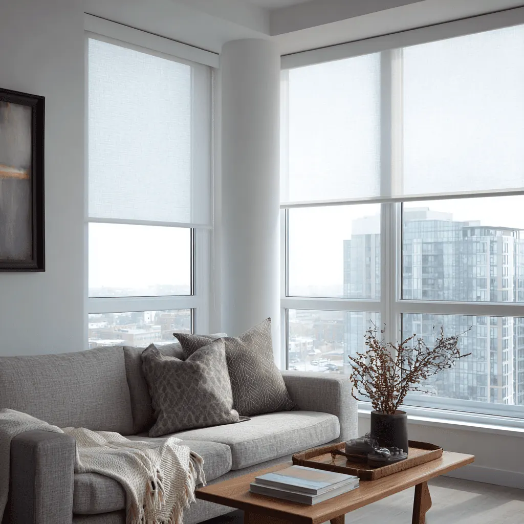 Cellular shades in a Meridian-Kessler living room